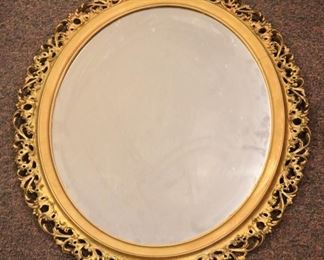 Lot# 2432 - Vintage Oval Mirror
