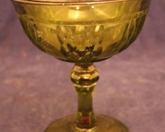 Lot# 2443 - Green Glass compote
