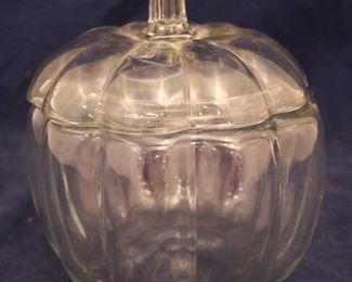 Lot# 2444 - Glass Pumpkin Jar