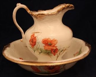 Lot# 2446 - Ironstone Bowl and Pitcher s