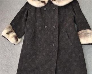 full length lamp coat with fox trim.
