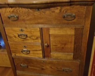 Antique oak hatbox dresser