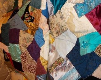 FABULOUS crazy quilt with beaded pieces