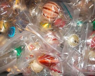 Vintage beaded Christmas ornaments/ More than 100