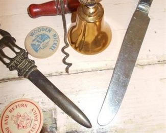 Kiwanas bell , NY worlds fair letter opener and more