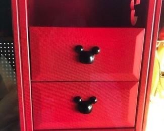 Mickey Mouse nightstand in red....