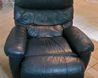 Navy Leather Recliner
