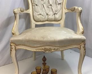 Painted Bergere Chair Decanter Set