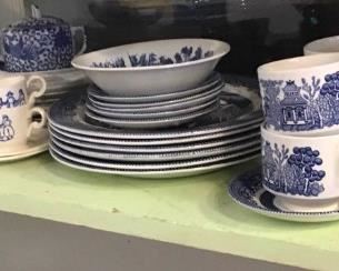 Vtg Blue White China