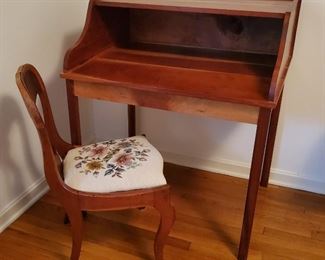 Vtg Cherry Handmade Desk Chair