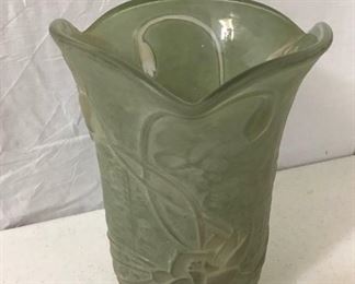 Vtg Phoenix Consolidated Sculpted Art Glass Vase