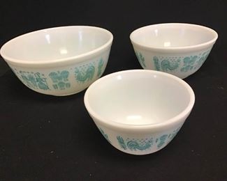 Vtg Pyrex Amish Butterprint Cinderella Bowls