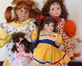 4 Porcelain Collectible Dolls