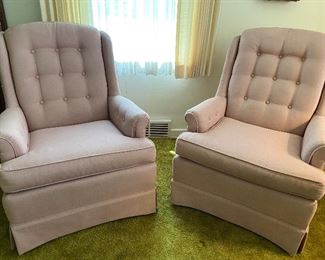 Pair Vintage Pink Chairs