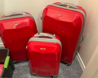 Nice bright red luggage!