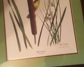 Signed botanical, one of a pair