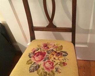 Needlepoint side chair