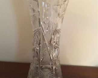 Large cut glass vase