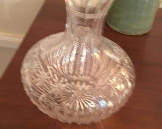 Cut glass water carafe