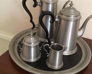 Pewter coffee and tea set