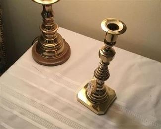 Baldwin brass lamp and candlestick