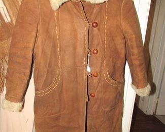 Vintage suede & sheepskin women's coat