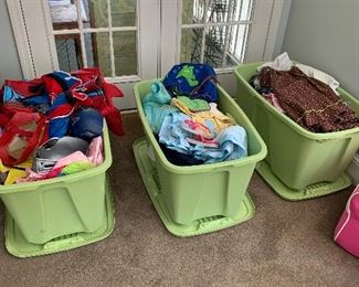 Children’s play clothes, dress up clothes, jackets, nice smocked dresses and lots more!