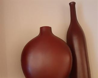 Ceramic Vase w/Leather Overlay