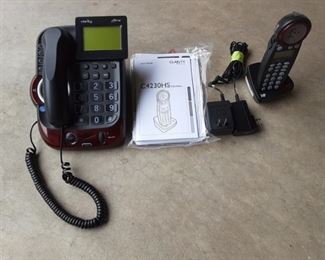Specialized phone for the hearing impaired, comes with 2 total hand held base stations (2nd one not pictured, just found)