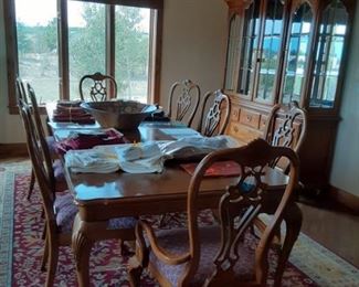 8 Chair Dining Set and Hutch