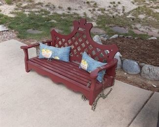 Front Porch Swing w/Pillows