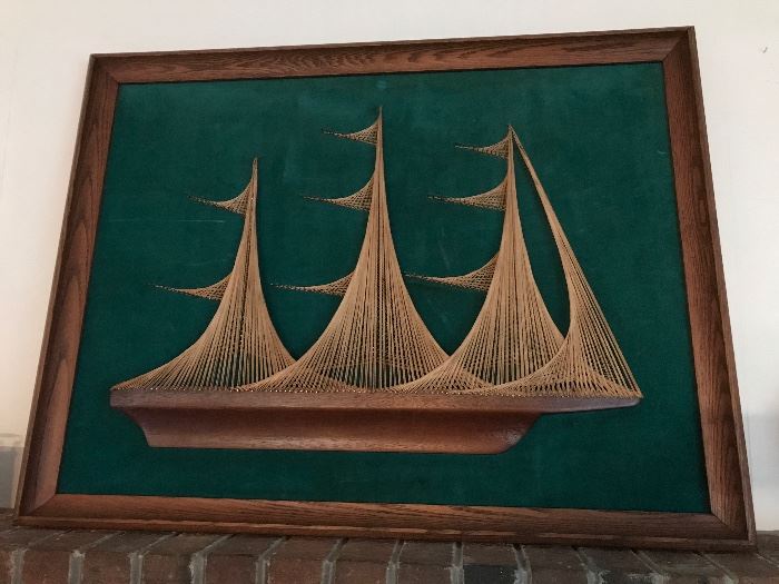 1960’s Sail Boat String Art