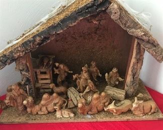 Hand carved olive wood Nativity set from the Holy Land