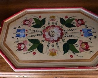 Per Lysne - amazing artist of rosemalling from  Stoughton in the early 1900's . handled tray 
