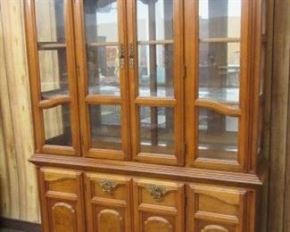 Modern 2 Piece Lighted China Cabinet