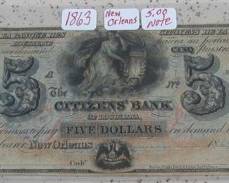 1863 New Orleans $5.00 Note