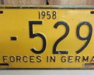 1958 U.S. Forces in Germany License Plate