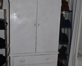 Vintage Armoire painted white