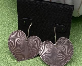 Fine silver leaf dangle earrings from Thailand