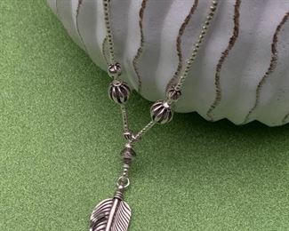 Fine silver leaf necklace from Thailand