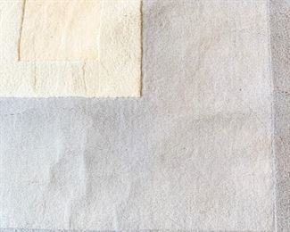 Peddada Perspective (black border) 100% New Zealand wool area rug, handmade in India and never used