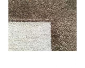 Peddada Perspective (black border) 100% New Zealand wool area rug, handmade in India and never used