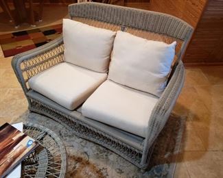 Nylon wicker loveseat