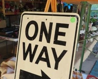 Vintage one way sign