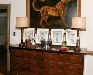 WALNUT INLAID CHIPPENDALE STYLE CHEST  , ENGLISH,  CIRCA 1820