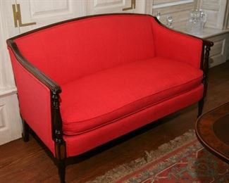 PAIR, SHERATON "HENKEL HARRIS" LOVE SEATS