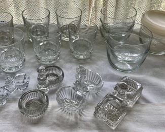 CLEARANCE!   $4.00 now, was $16.00......Assortment of Salts and Glassware (A27)