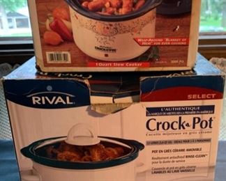HALF OFF !  $5.00 now, was $10.00.......Two Rival Crock Pots (A188)