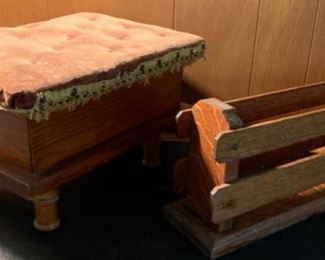 CLEARANCE!  $4.00 now, was $10.00.......Small Storage Footstool and Rack (A278)