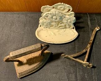 HALF OFF !  $10.00 now, was $20.00.......Cast Iron, Iron Letter Holder and Hook Lot  (A263)